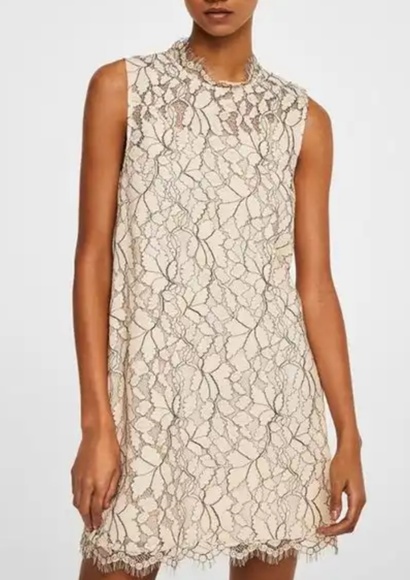 Mango Lace Ecru Dress - Picture 1 of 7